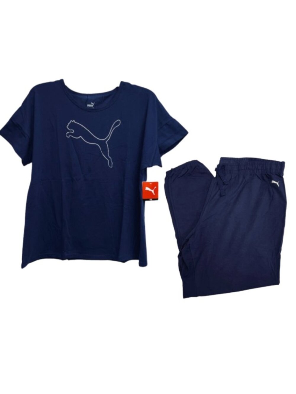 Women’s Puma Sleep Pajama Sleepwear Set 1X NEW NAVY BLUE